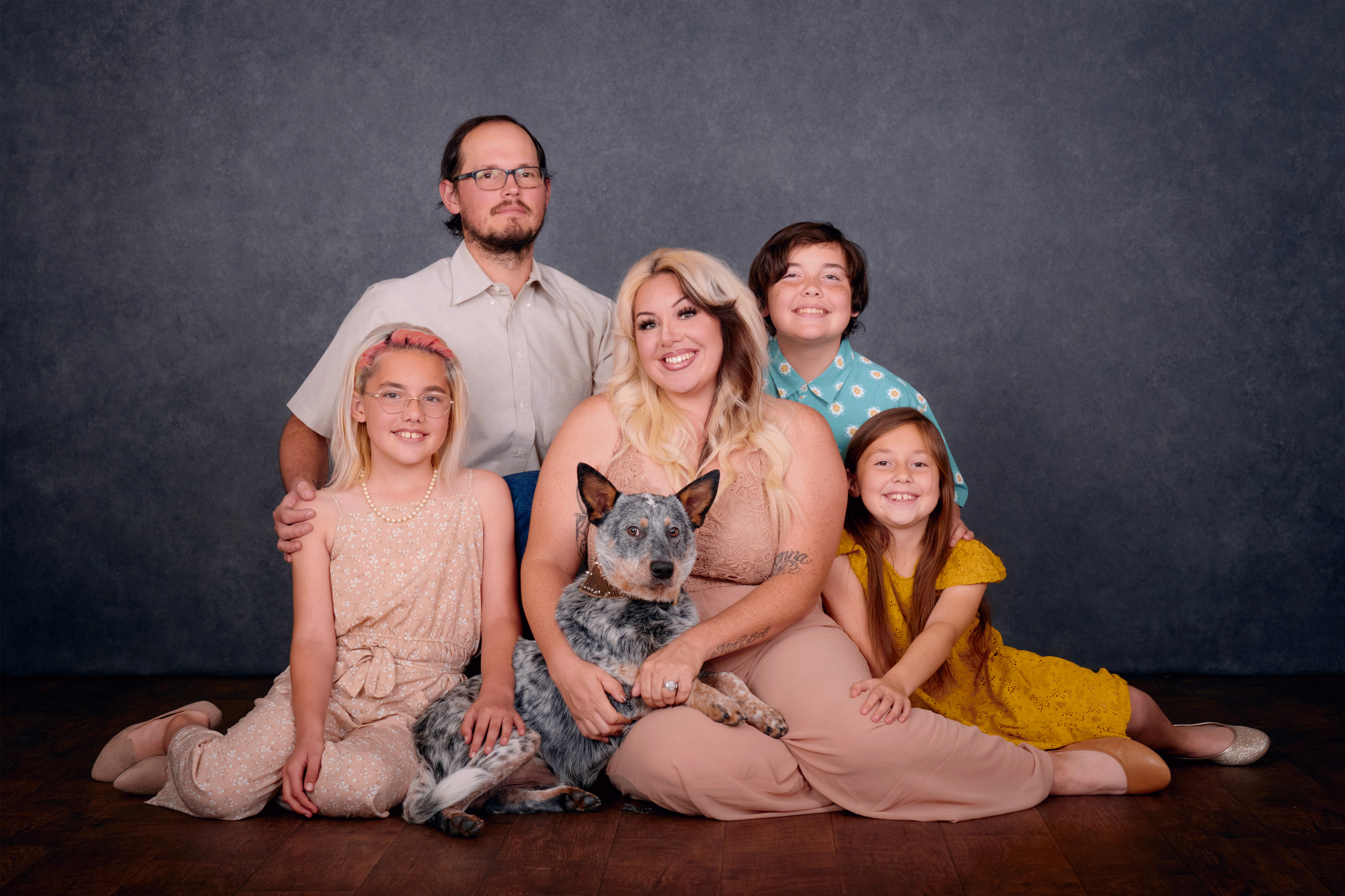 A family with their fur baby